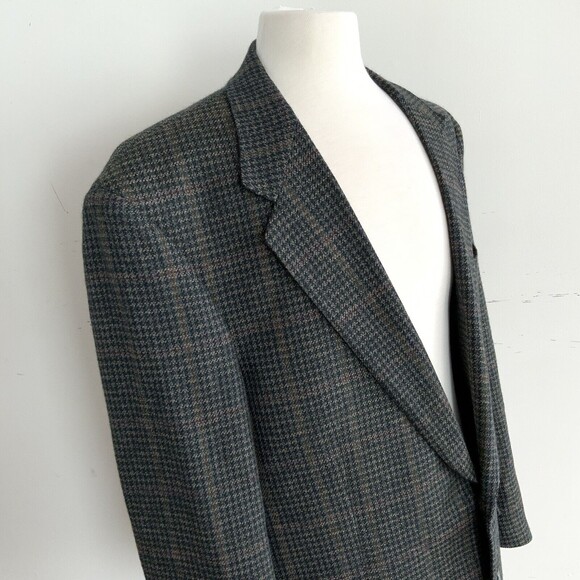 100% Wool Burberrys Jacket Plaid Long Sleeve 2 Button Blazer Sports Coat 46 - Picture 15 of 15
